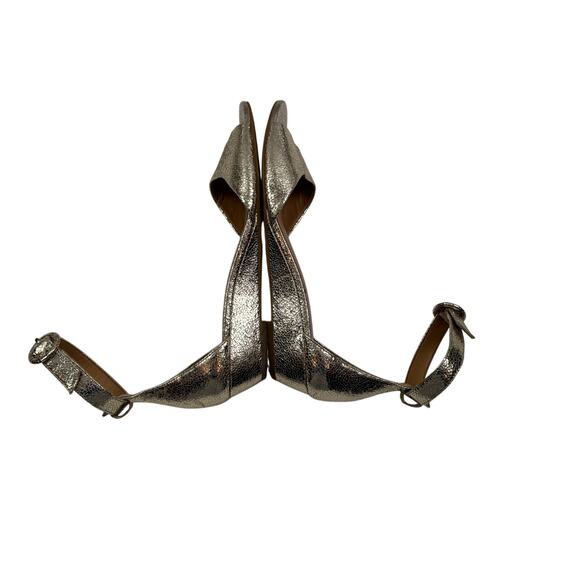 J. Crew Metallic Gold Demi-Wedge Ankle Strap Sandals Women's Size 8.5 - Picture 5 of 9